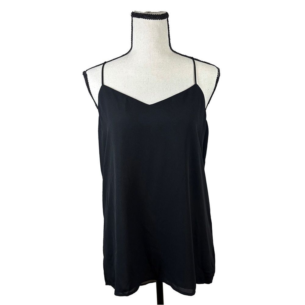 Express Barcelona Reversible Satin Cami Tank Top Black Gray Y2K Minimalist